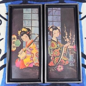VTG MCM Set of Constanza Geisha Prints